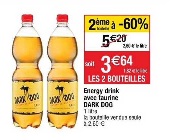 Energy Drink Avec Taurine Dark Dog