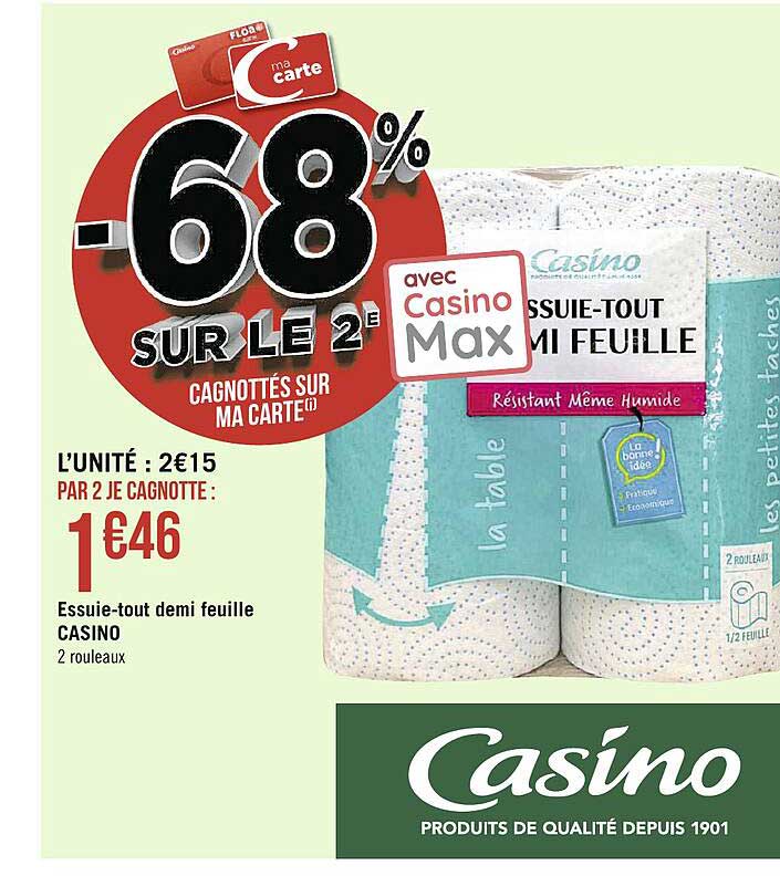 essuie-tout demi feuille casino
