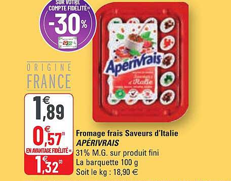 fromage frais saveurs d'italie apérivrais