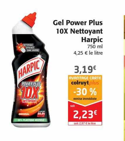 gel power plus 10x nettoyant harpic