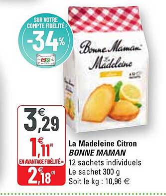 la madeleine citron bonne maman