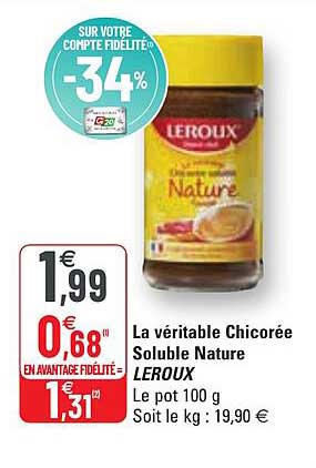 La Véritable Chicorée Soluble Nature Leroux