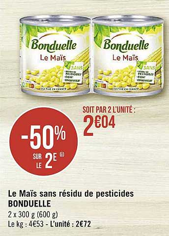 le maïs sans résidu de pesticides bonduelle