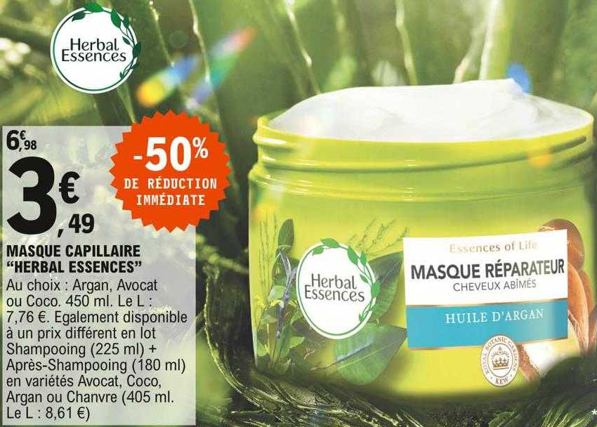 masque capillaire "herbal essences"