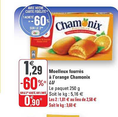 moelleux fourrés à l'orange chamonix lu