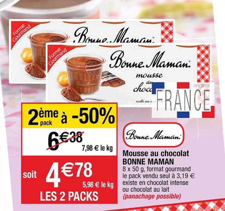 mousse de chocolat bonne maman