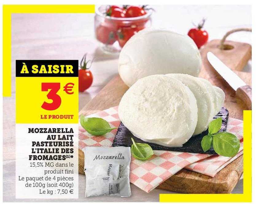 mozzarella au lait pasteurisé l'italie des fromages