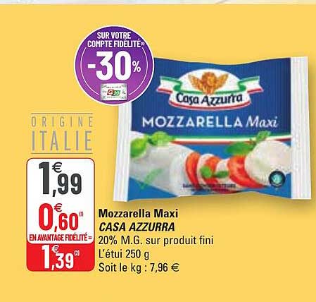 mozzarella maxi casa azzurra