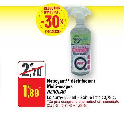 nettoyant désinfectant multi-usages herolab