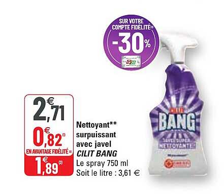 nettoyant surpuissant avec javel cilit bang