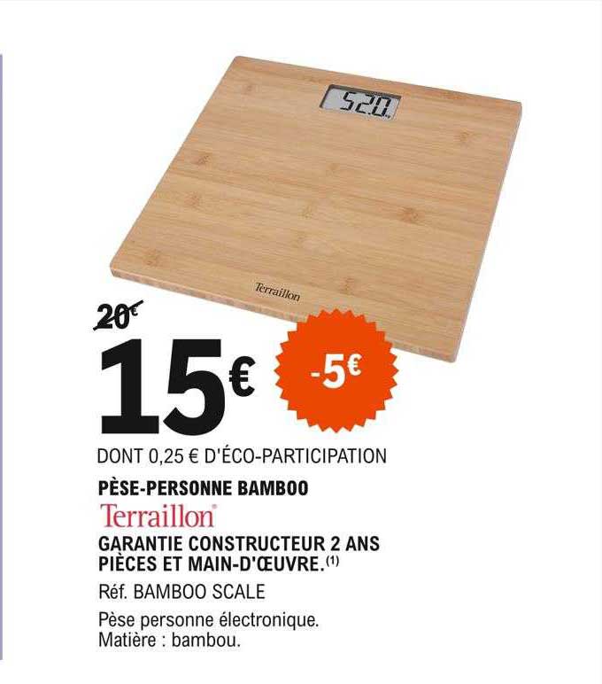 pèse-personne bamboo terraillon