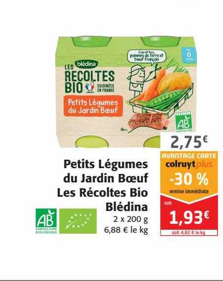 petits légumes du jardin bœuf les récoltes bio blédina