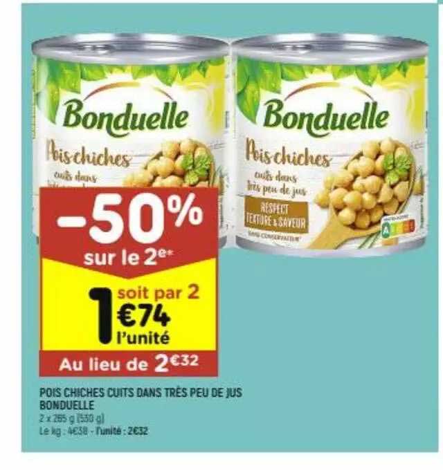pois chiches cuits dans très peu de jeu bonduelle