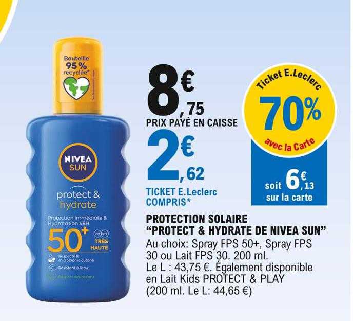 protection solaire "protect & hydrate de nivea sun"