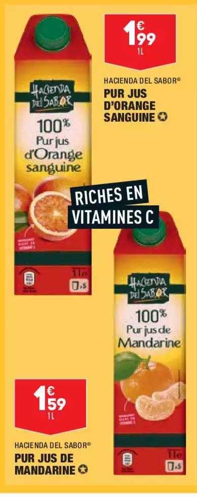 pur jus d'orange sanguine hacienda del sabor , pur jus de mandarine hacienda del sabor
