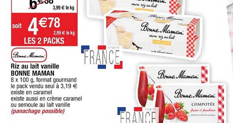 riz au lait vanille bonne maman