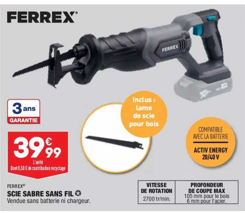 scie sabre sans fil ferrex
