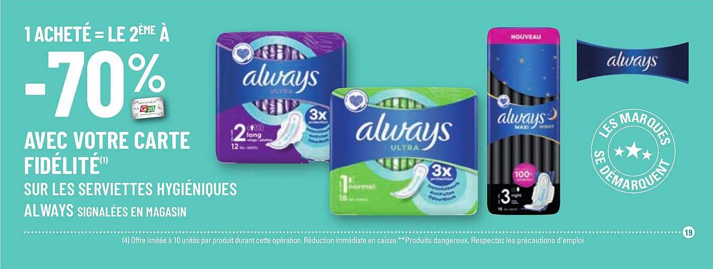 serviettes hygiéniques always