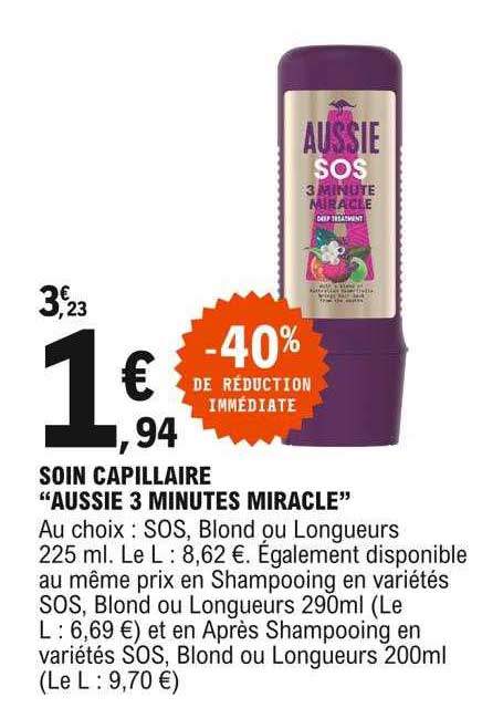 Soin Capillaire "aussie 3 Minutes Miracle"