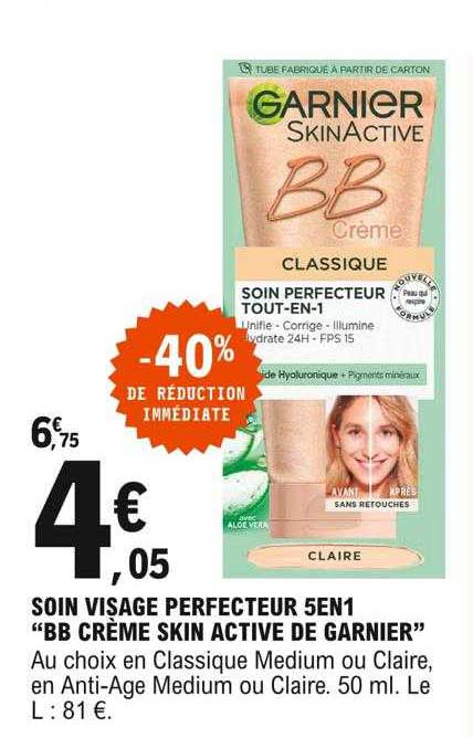 soin visage perfecteur 5 en 1 "bb crème skin active de garnier"