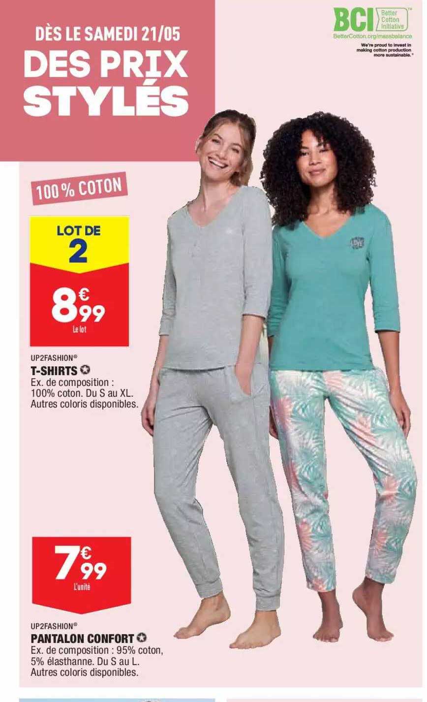 t-shirts up2fashion, pantalon confort up2fashion