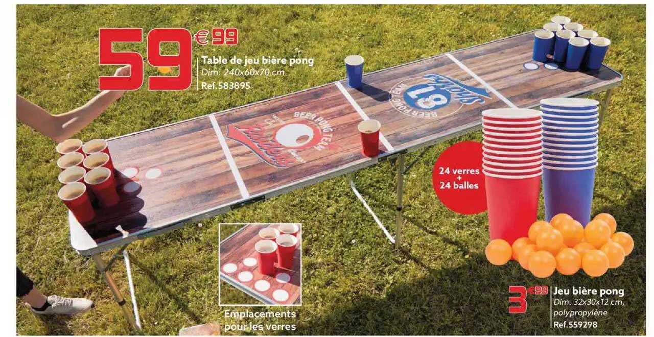 table de jeu bière pong, jeu bière pong