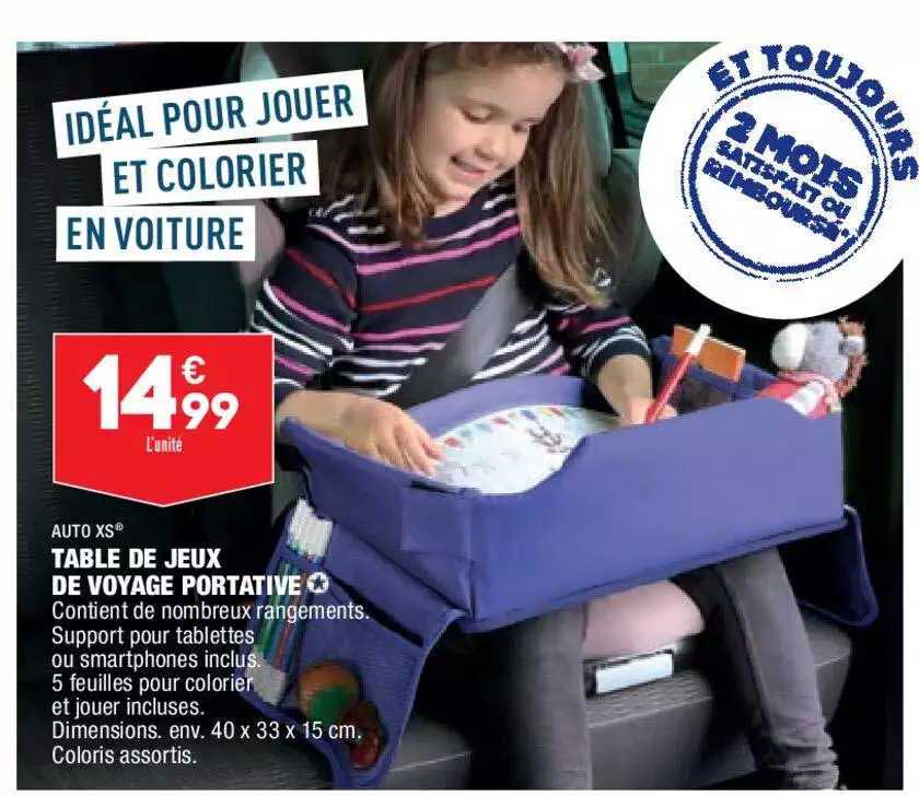 table de jeux de voyage portative auto xs