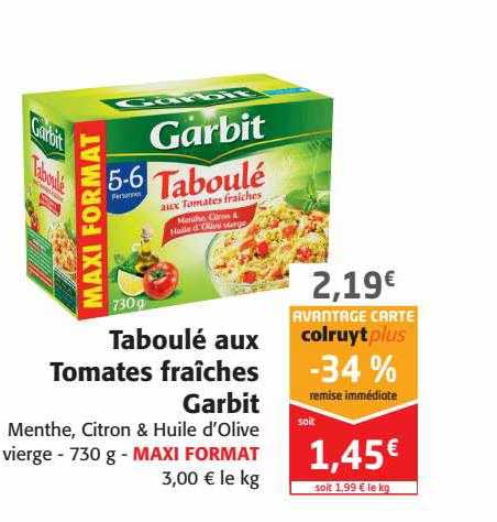 Taboulé Aux Tomates Fraîche Garbit