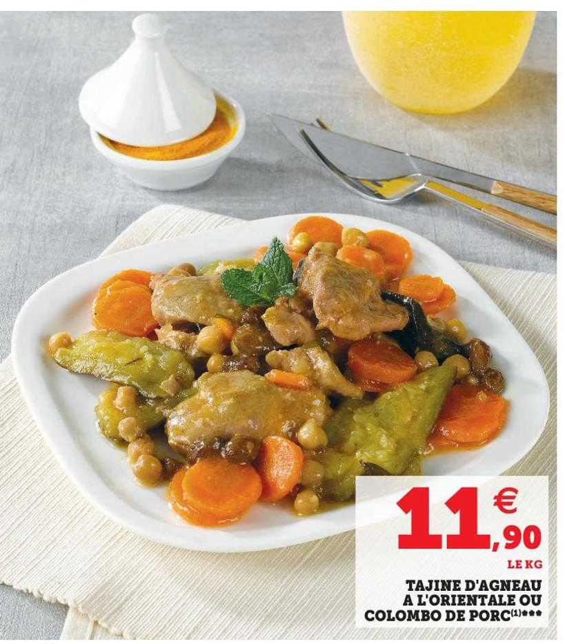tajine d'agneau à l'orientale ou colombo de porc