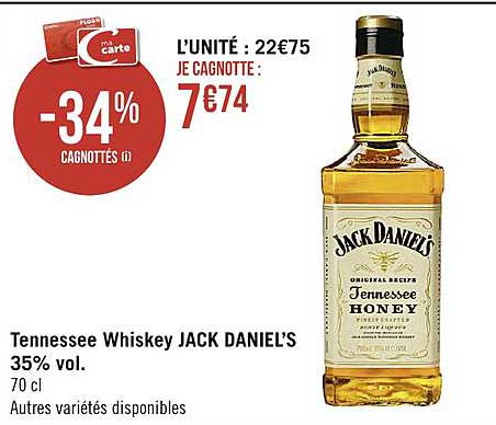 tennessee whiskey jack daniel's 35% vol.