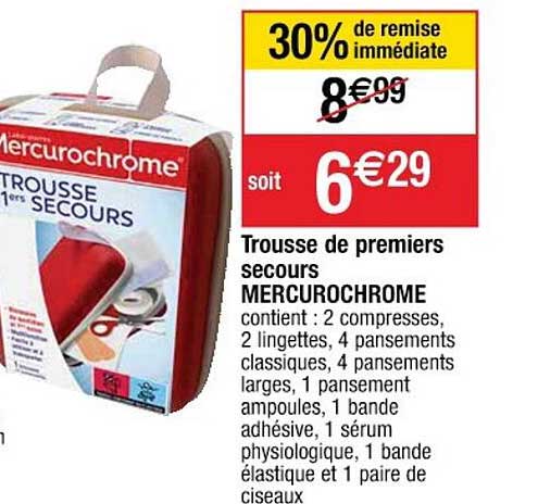 trousse de premiers secours mercurochrome 30% de remise immédiate