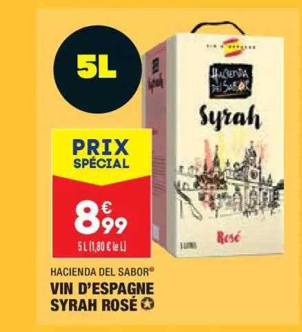 vin d'espagne syrah rosé hacienda del sabor