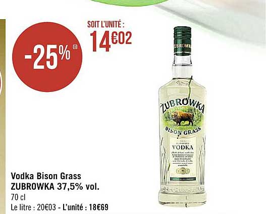 vodka bison grass zubrowka 37,5% vol.
