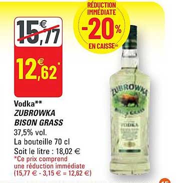 vodka zubrowka bison grass