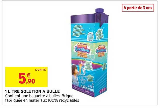 1 litre solution à bulle