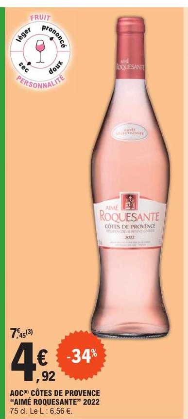Aoc Côtes De Provence "aimé Roquesante" 2022