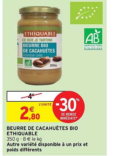 Beurre De Cacahuètes Bio éthiquable