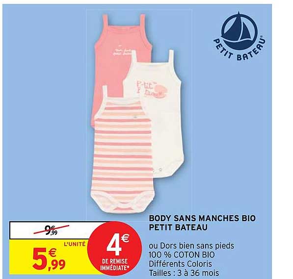 body sans manches bio petit bateau