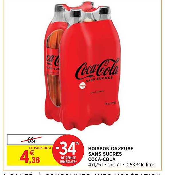 boisson gazeuse sans sucres coca-cola
