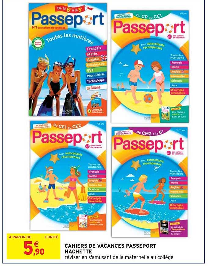 cahiers de vacances passeport hachette