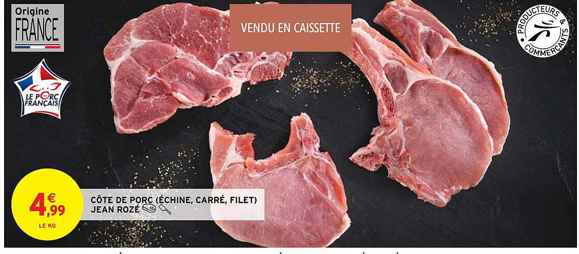 côte de porc (échine, carré, filet) jean rozé