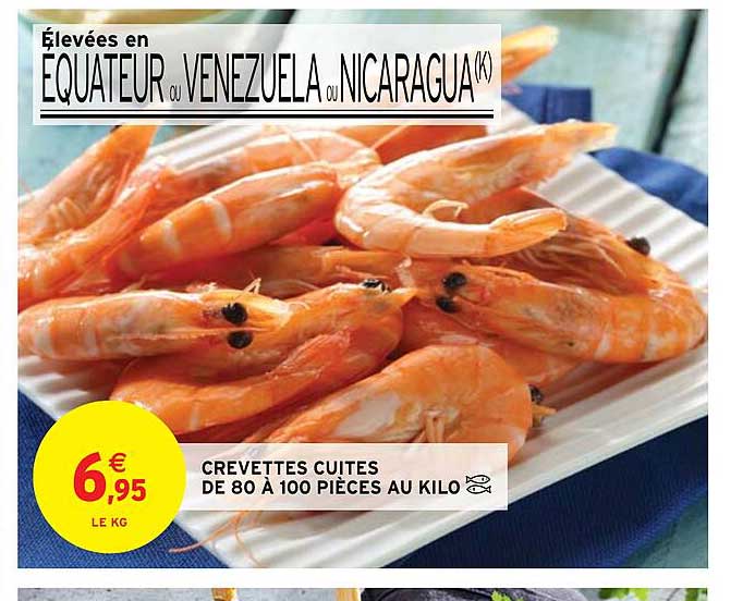 Crevettes Cuites De 80 à 100 Pièces Au Kilo