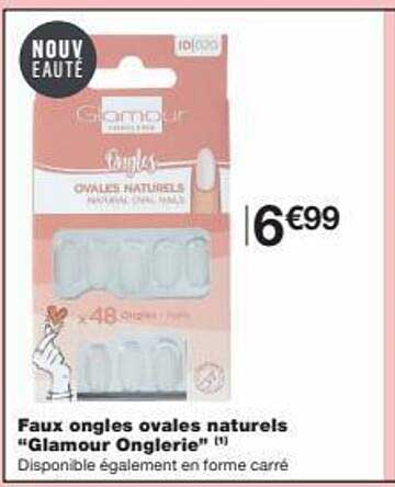 faux ongles ovales naturels "glamour onglerie"