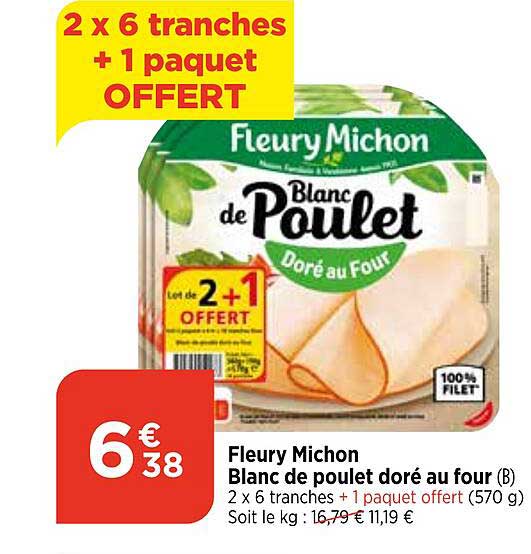 fleury michon blanc de poulet doré au four