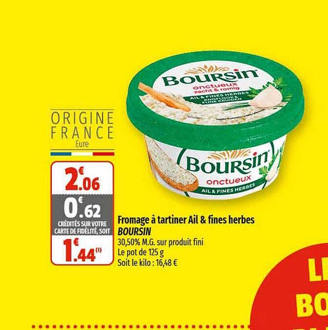 Fromage à Tartiner Ail & Fines Herbes Boursin