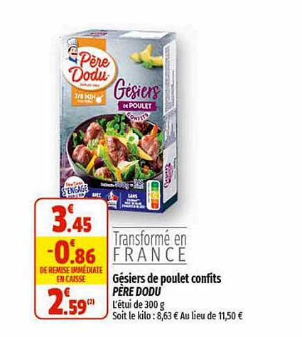 gésiers de poulet confits père dodu