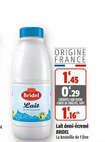 lait demi-écrémé bridel