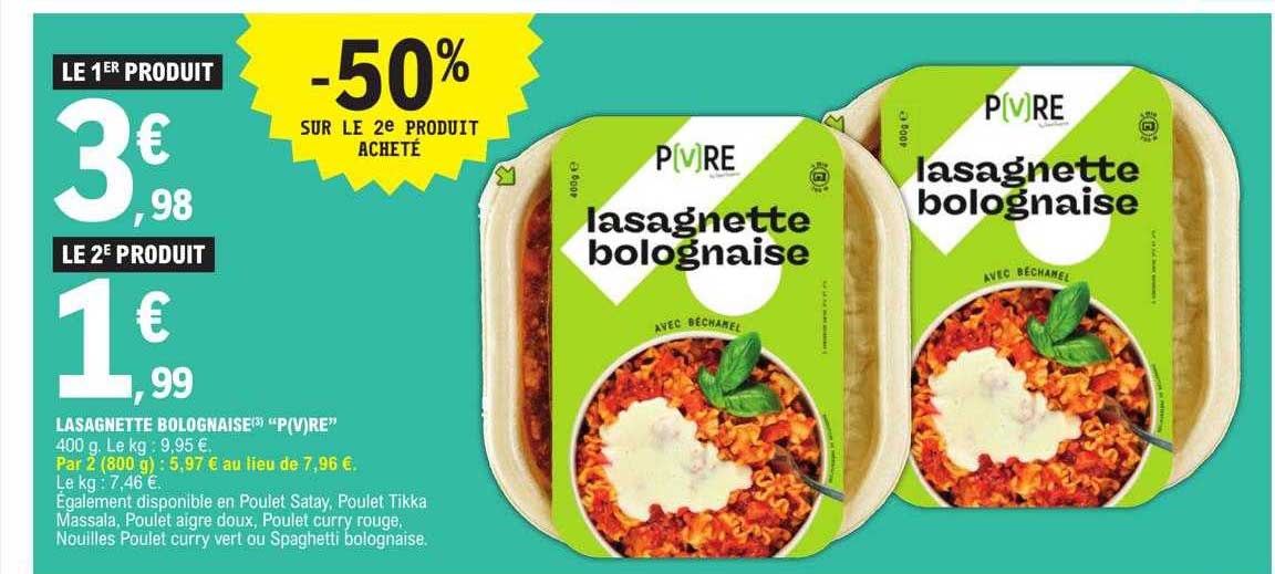 Lasagnette Bolognaise "p(v)re"