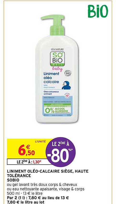 liniment oléo-calcaire siège, haute tolérance sobio