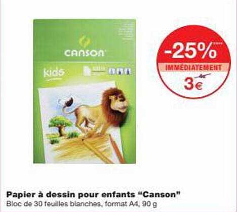 Papier à Dessin Pour Enfants "canson"